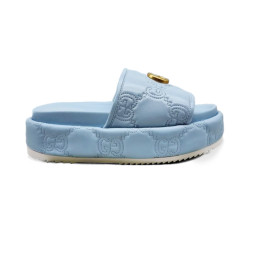 Gucci Flip-flops Platform Double G Light Blue