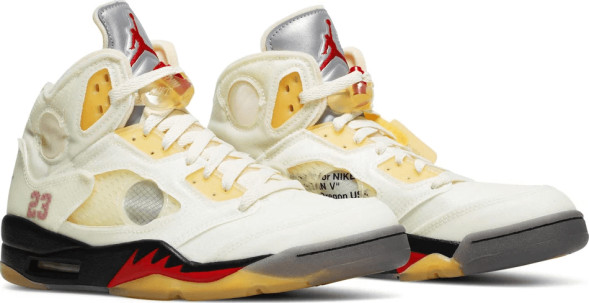 Унисекс кроссовки Nike Off-White x Air Jordan 5 SP 'Sail'