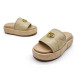 Женские шлепки Gucci Flip-flops Platform Double G Beige
