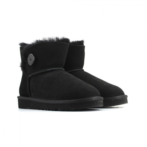 Женские непромокаемые мини угги с пуговицей Bailey Button Mini Black II