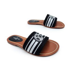 Louis Vuitton Flip-flops Low Textile White/Black