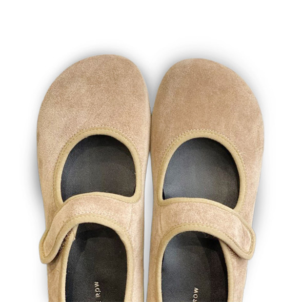 Женские балетки The Row Ballet Suede Light Beige