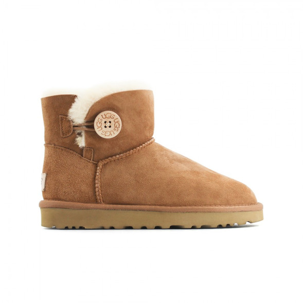 Женские непромокаемые мини угги с пуговицей Bailey Button Mini Chestnut II