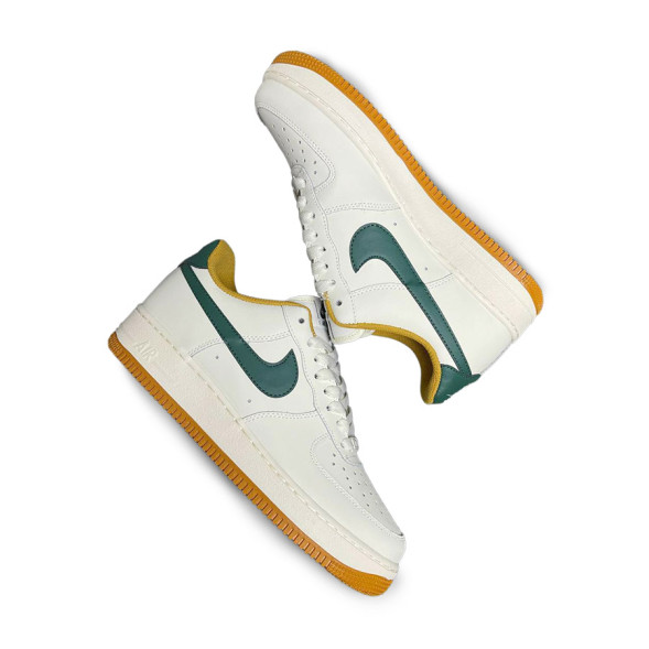 Унисекс кроссовки Nike Air Force 1 White/Green Swoosh