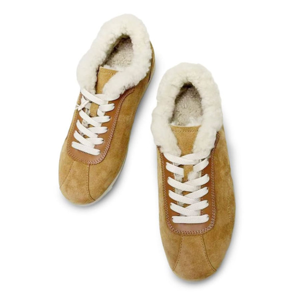 Женские зимние кроссовки Brunello Cucinelli Sneakers Winter Chestnut