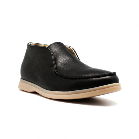Мужские ботинки Loro Piana Open Walk Black Leather