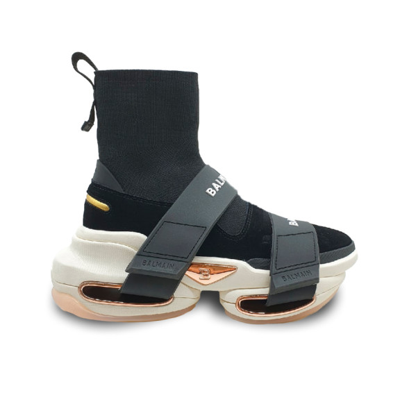 Женские кроссовки Balmain B-Bold Strap High Black/White