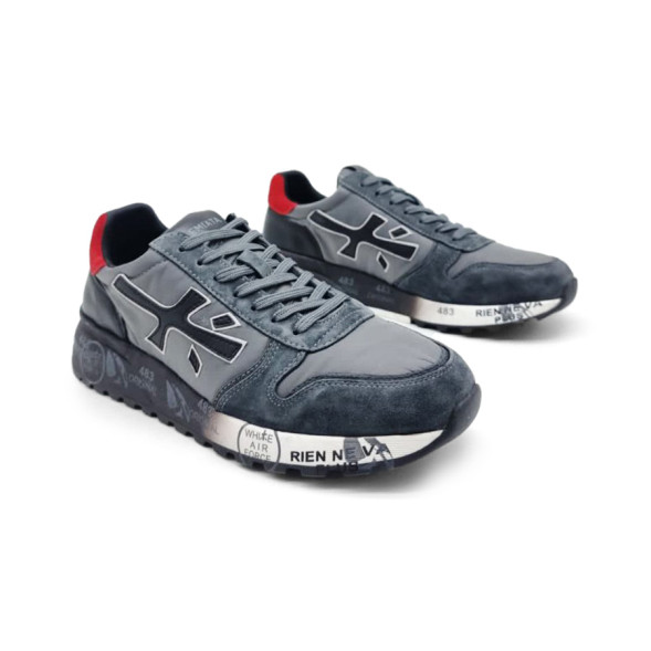 Унисекс кроссовки Premiata 483 Textile/Suede Grey/Red