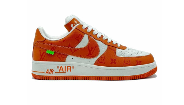 Унисекс кроссовки Louis Vuitton X Nike Air Force 1 Low White Orange