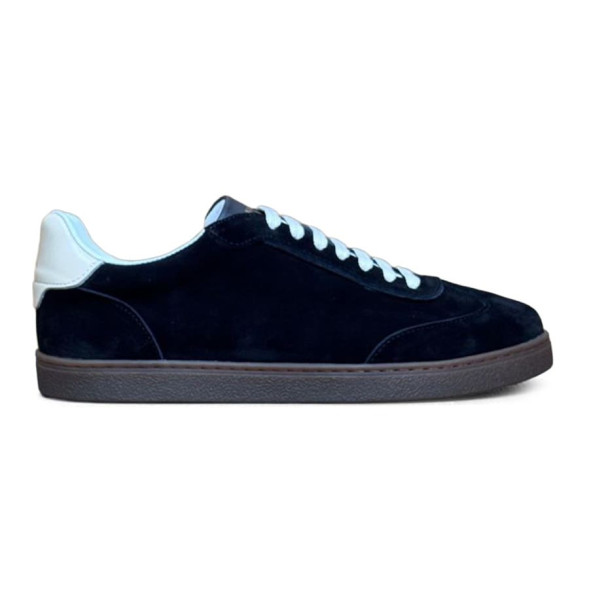 Мужские кеды Brunello Cucinelli Suede Sneakers Black