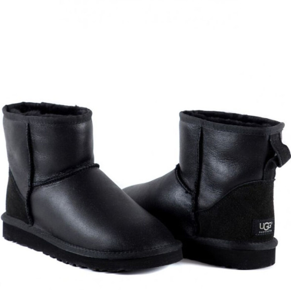 Женские мини угги Mini Metallic Black