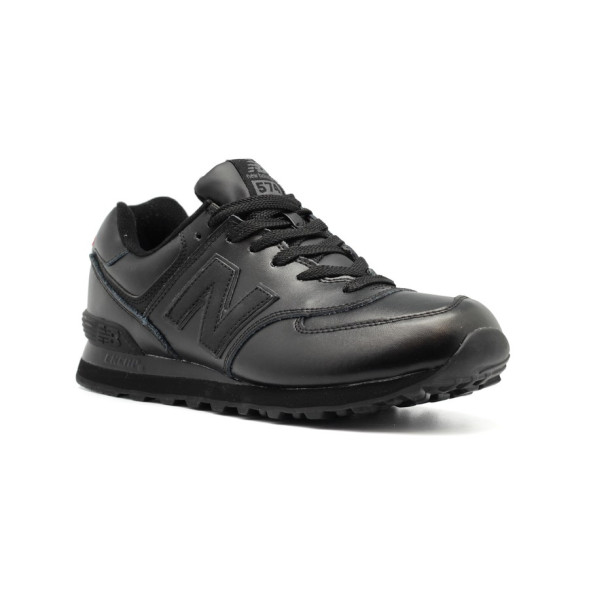 Мужские кроссовки New Balance 574 Leather Black-red