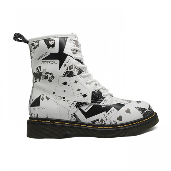 Женские ботинки с мехом Dr. Martens White/Black