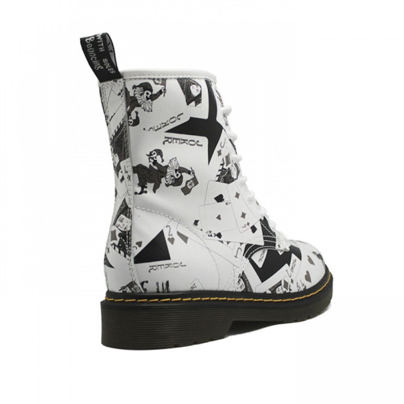 Женские ботинки с мехом Dr. Martens White/Black