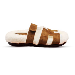 Hermes Flip-flops Wool/Suede Brown