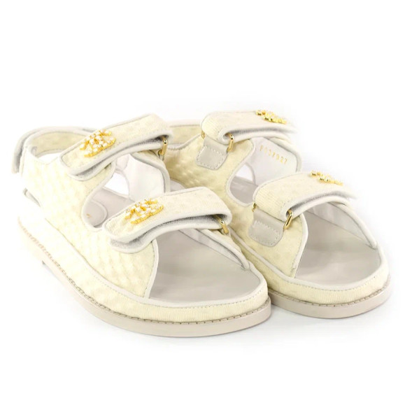 Женские босоножки Chanel Sandals Jeans White