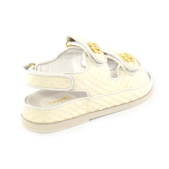 Женские босоножки Chanel Sandals Jeans White