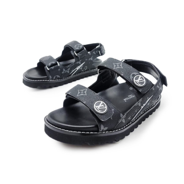 Мужские босоножки Louis Vuitton Leather Sandals Black