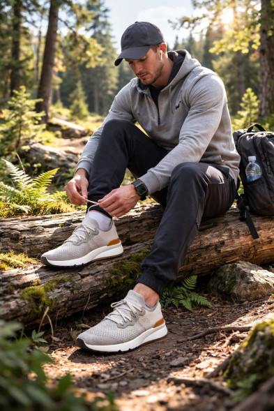 Мужские кроссовки Brunello Cucinelli Textile Run Grey