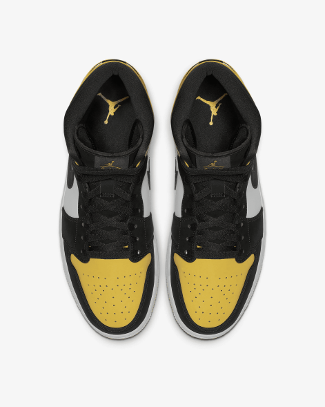 Унисекс кроссовки Nike Air Jordan 1 Mid Yellow Toe Black