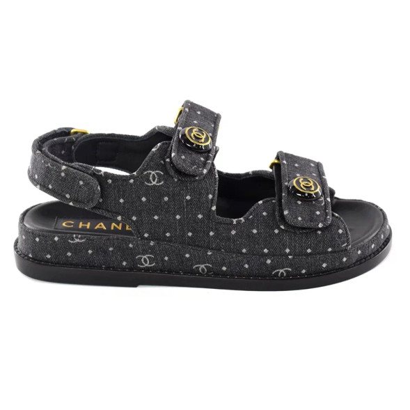 Женские босоножки Chanel Sandals Jeans Black