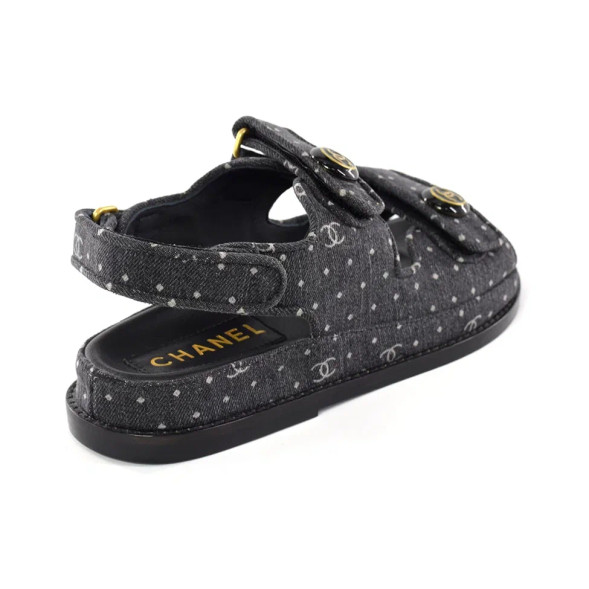 Женские босоножки Chanel Sandals Jeans Black