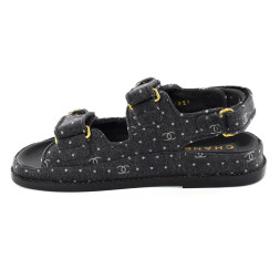 Chanel Sandals Jeans Black