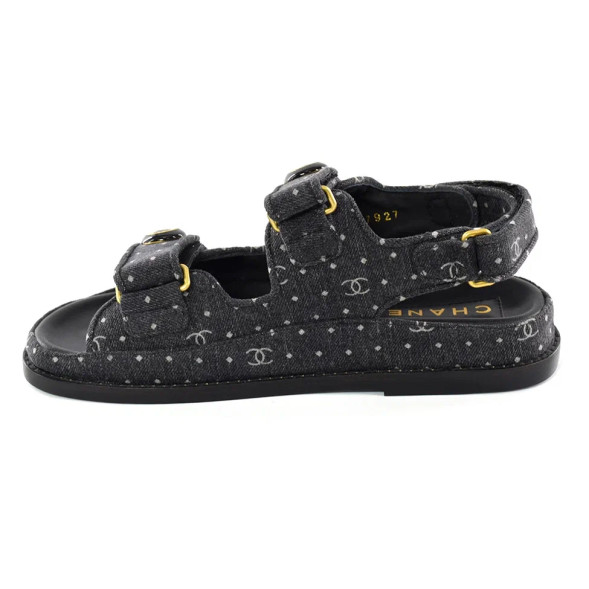 Женские босоножки Chanel Sandals Jeans Black