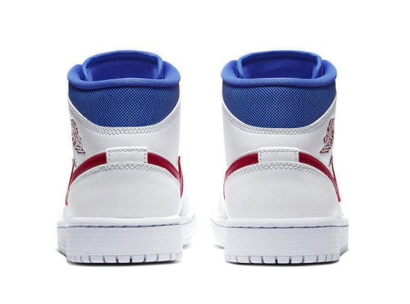 Унисекс кроссовки Nike Air Jordan 1 Mid White Red Royal