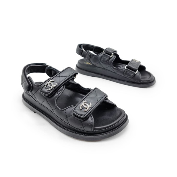 Женские босоножки Chanel Sandals Leaher Black