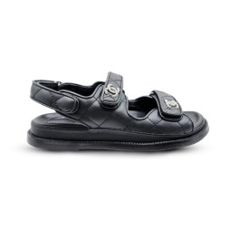 Chanel Sandals Leaher Black