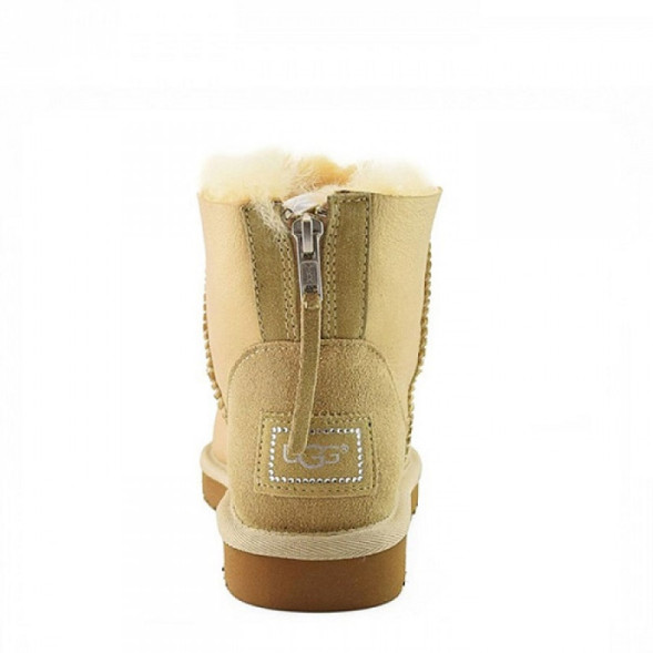 Женские мини угги на молнии Mini Zip Metallic Soft Gold