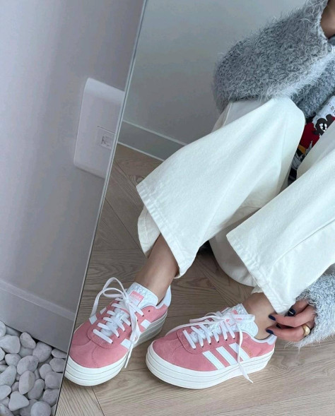 Унисекс кроссовки Adidas Gazelle Suede Platform Coral