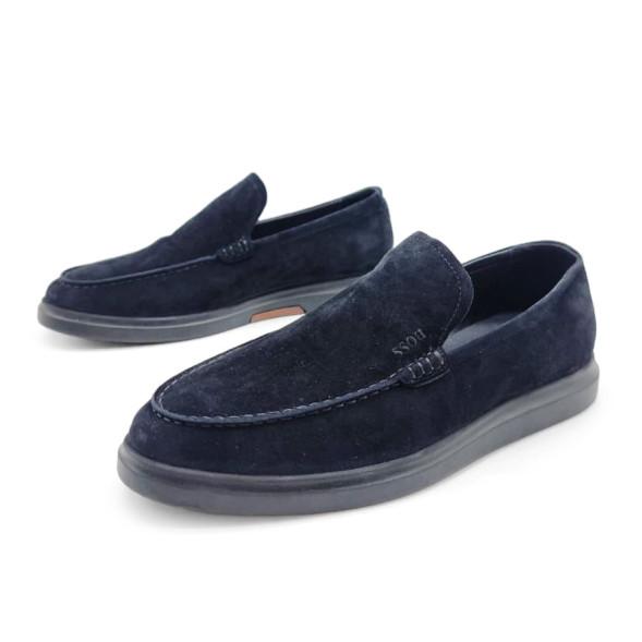 Мужские лоферы Hugo Boss Loafers Suede Dark Grey