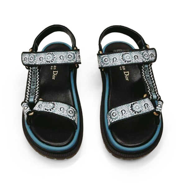 Женские сандалии Dior Dioriviera Black/Blue Floral