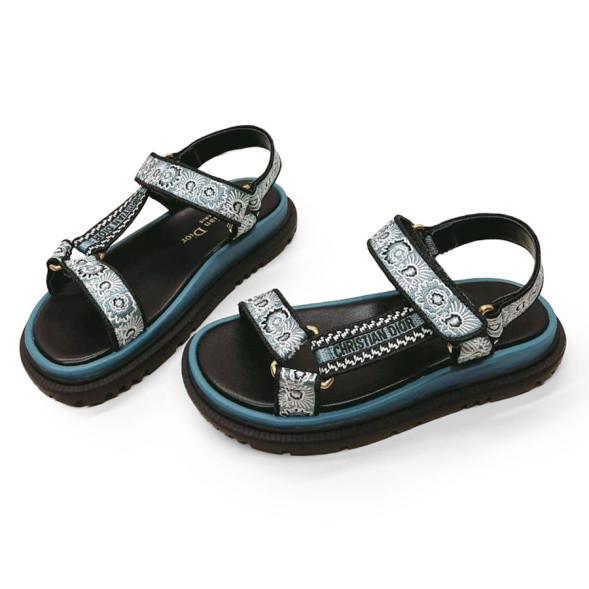 Женские сандалии Dior Dioriviera Black/Blue Floral