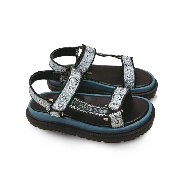 Женские сандалии Dior Dioriviera Black/Blue Floral