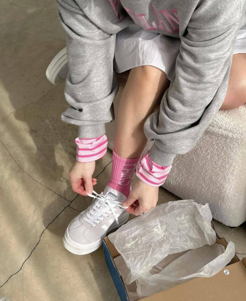 Унисекс кроссовки Adidas Gazelle Suede Platform Grey