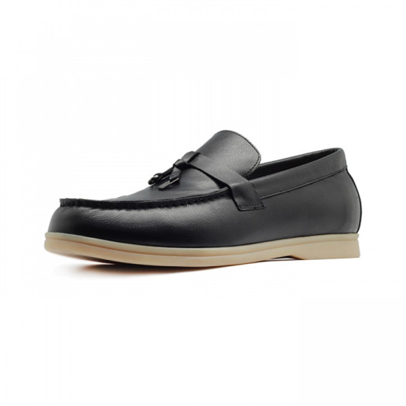 Мужские мокасины Loro Piana Summer Charms Walk Leather - Black