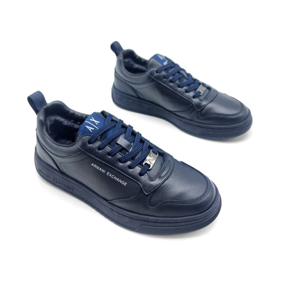 Мужские зимние кроссовки Armani Winter Leather Navy
