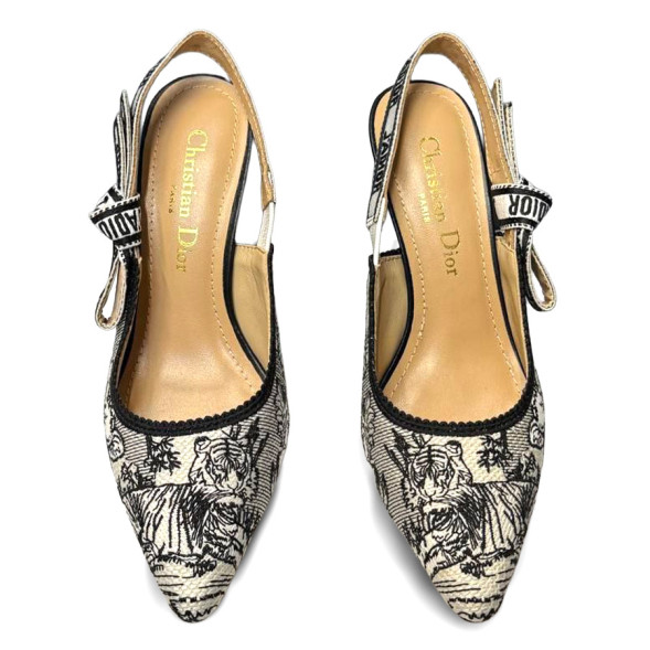 Женские туфли Dior Jadior Toile De Jouy White/Black