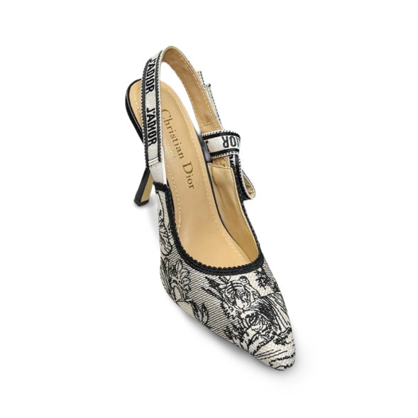 Женские туфли Dior Jadior Toile De Jouy White/Black