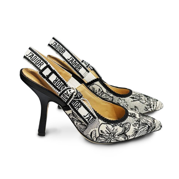 Женские туфли Dior Jadior Toile De Jouy White/Black