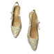 Женские туфли Dior Jadior Toile De Jouy White/Gold